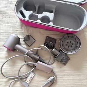 Dyson Hair Dryer Set in Gray and Pink